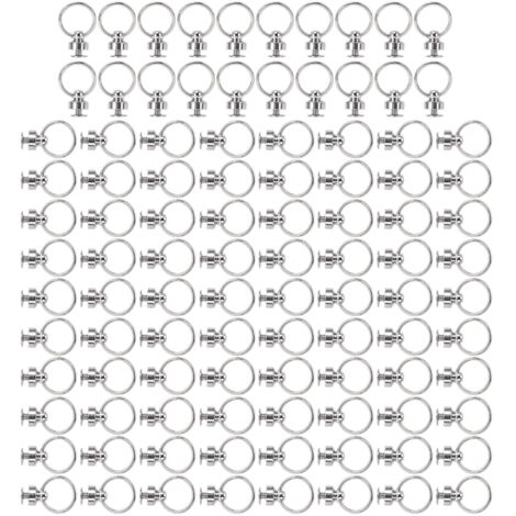 100 anneaux de tirage en cuivre à double cercle, rivets argentés 8mm pour coque téléphone, fixation précise sans bavures
