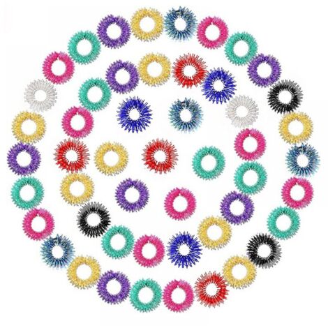 100 anneaux sensoriels à picots, anneaux d'acupression, anneaux sensoriels à picots pour adolescents et adultes, soulagement silencieux du stress et massage pour hommes, femmes et adultes