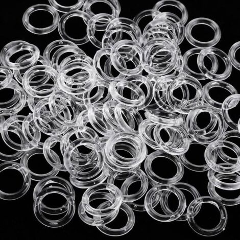 100 Anneaux Transparents pour Stores Romains,13 mm Anneaux O-Rings en Plastique pour Stores Romains Anneaux pour Rideaux de Fenêtre