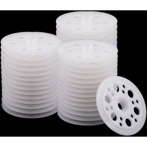 100 arandelas planas de plástico de 45 mm, arandelas de polipropileno y arandelas de espuma para fijar y sujetar paneles aislantes de espuma.