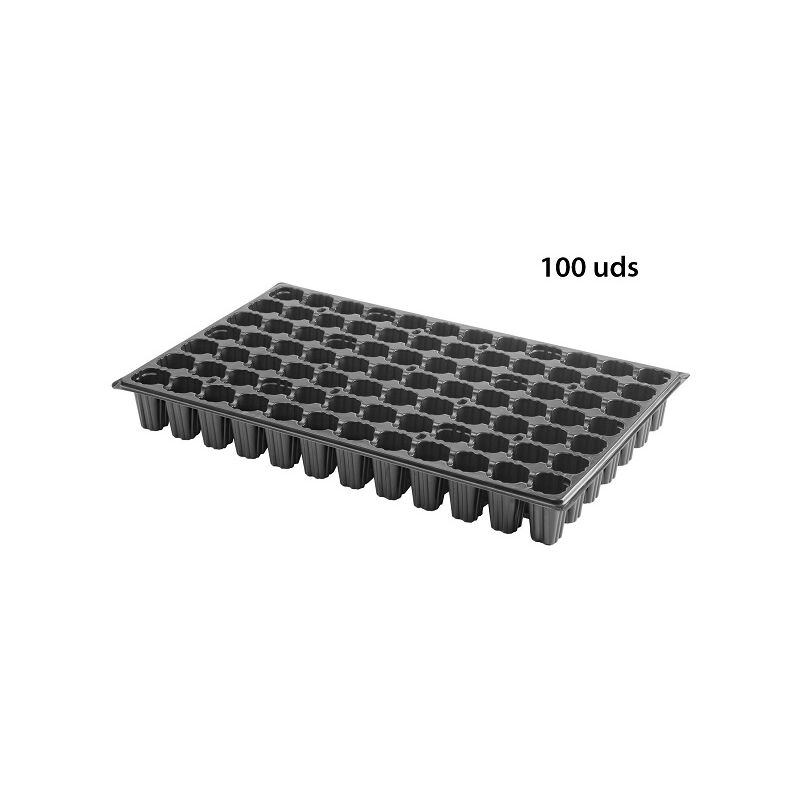 Comercialmida - 100 assembles de graines de plateau noir en plastique pour planter des graines - 84 trous