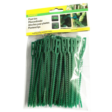 100 ataduras para plantas, ataduras de plástico ajustables para sujetar plantas, ataduras de jardín, ataduras flexibles para plantas, ataduras para rosas y arbustos.