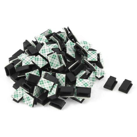 100 attaches adhésives pour câbles et fils - Organisateur - Pince de serrage