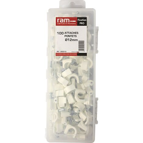 100 attaches pontet pour câbles et conduits Ø12 mm - Ram