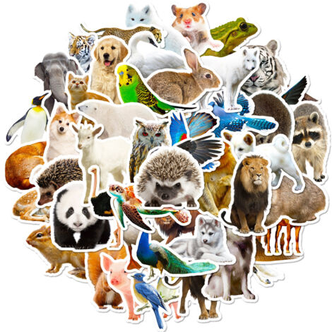 100 autocollants animaux pour bagages, imperméables, pour cahiers, réfrigérateurs et valises, cadeau de Noël