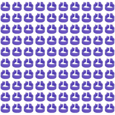 100 Bagues de Patte 8mm pour Pigeons, Bagues d'Identification pour Volaille, Accessoires pour Colombophiles, Violet