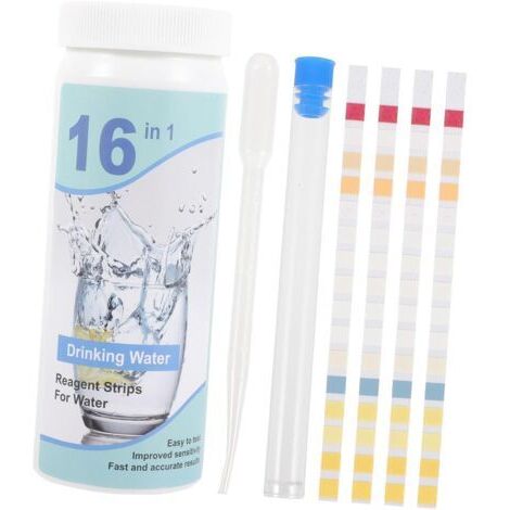 100 bandelettes de test de qualité de l'eau pour piscine domestique, analyse de l'eau potable, test rapide, tube à essai facile à déposer