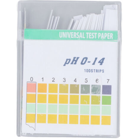 100 Bandelettes Test pH Haute Précision, pour Analyse de l'Eau, Cosmétiques et Sols, Gamme 0-14, Usage Professionnel