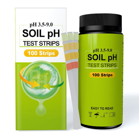 100 bandelettes test pH sol 3.5-9 haute précision pour pelouse, jardin et plantes