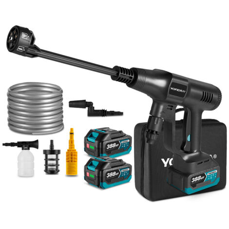 100 Bar Bürstenlose Elektrische Hochdruck Wasser Pistole 3 Gänge Cordless Auto Haus Garten Reinigung Werkzeuge mit 2 Batterie