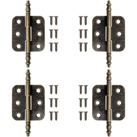 100 bisagras de latón antiguo, bisagras planas vintage, 72 x 34 mm, bisagras para puertas de armarios vintage, bisagras plegables de bronce, bisagras para muebles antiguos, joyeros y armarios.