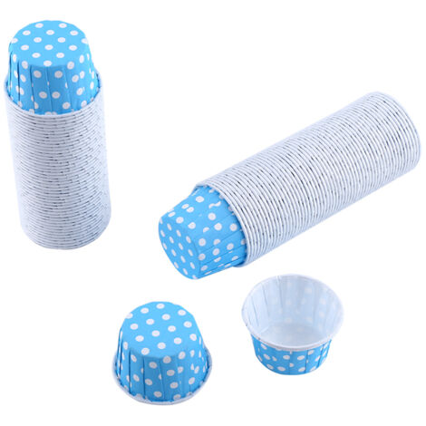 100 blaue Papier-Muffinförmchen für Geburtstags- und Hochzeitsgebäck