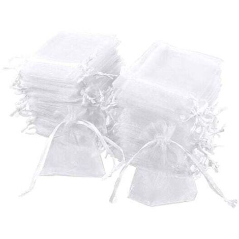 100 bolsas de organza blanca de 7 x 9 cm, bolsas de organza para regalo, bolsas para joyas, bolsas de boda, bolsas de lavanda, regalos de boda