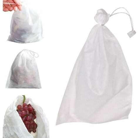 100 bolsas protectoras para frutas, verduras y uvas, antiinsectos, malla para control de plagas de aves, para jardín, impermeables, 240 x 350 mm