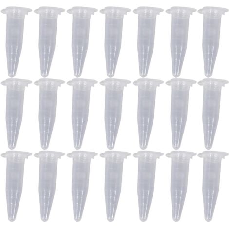 100 bouchons transparents pour tubes à centrifuger de laboratoire en plastique de 1,5 ml, 42 x 11 mm