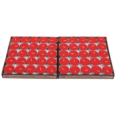 100 bougies parfumées artisanales pour mariage, anniversaire et décoration - Lot de 100 - Rouge