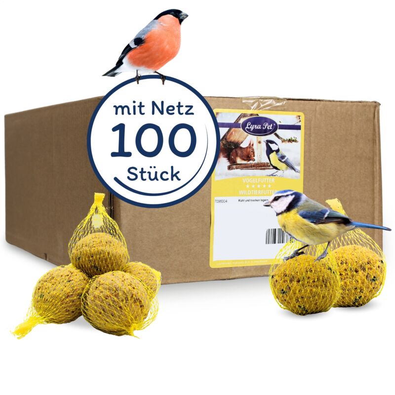 100 pcs. Lyra Pet Boulettes de mésanges avec filet à 90 g = 9 kg