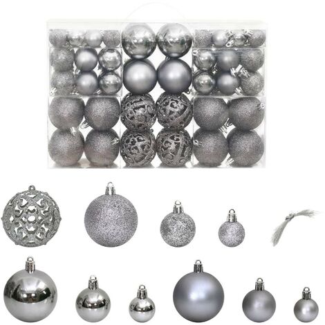 100 Boules de Noël Couleur Gris Foncé pour décorer votre sapin de Noël