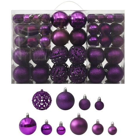 100 Boules de Noël Couleur Violet pour décorer votre sapin de Noël
