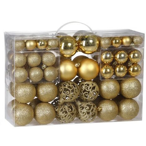 100 Boules de Noël Dorées pour décorer votre sapin