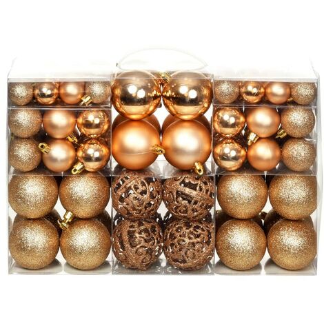 100 Boules de Noël Rose et Or pour décorer votre sapin