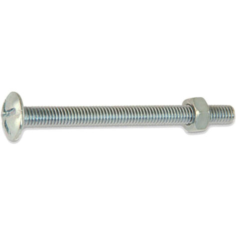 100 Boulons Poelier zingués diamètre 8,0 mm - Longueur 30 mm mm - Diamètre 8 mm