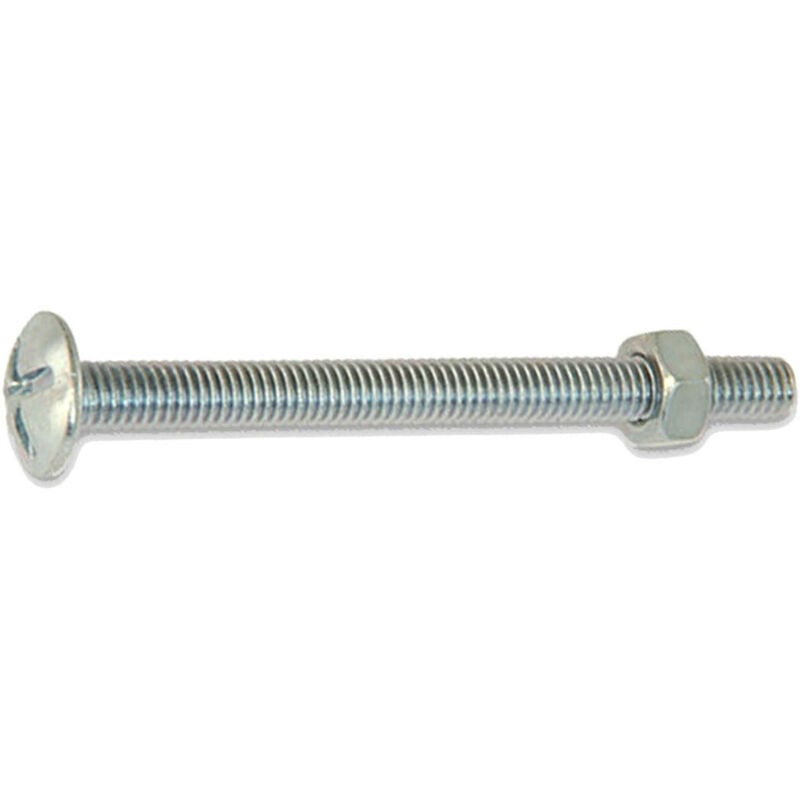 Rotofor - 100 Boulons Poelier zingués diamètre 8,0 mm - Longueur 25 mm