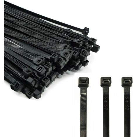 100 bridas profesionales 100x2,5 mm, negras, resistentes a la temperatura