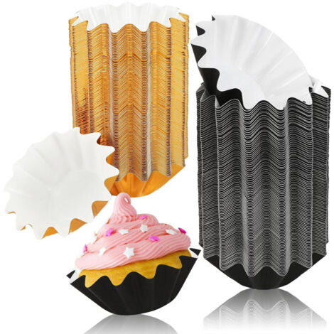 100 caissettes à cupcakes en papier sulfurisé, évasées, pour brioches ou muffins. Idéales pour un mariage, un anniversaire, une fête ou une baby shower.
