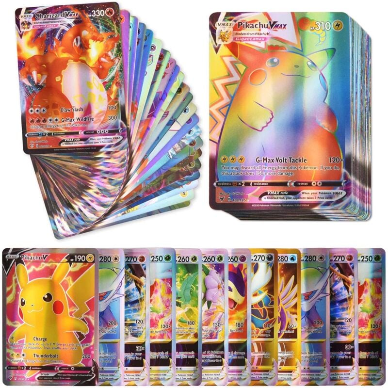 Fei Yu - 100 cartes pcs, cartes ultra rares (dont 58 v, 42 v max) Pas de doublon Cadeaux pour les enfants et les collectionneurs