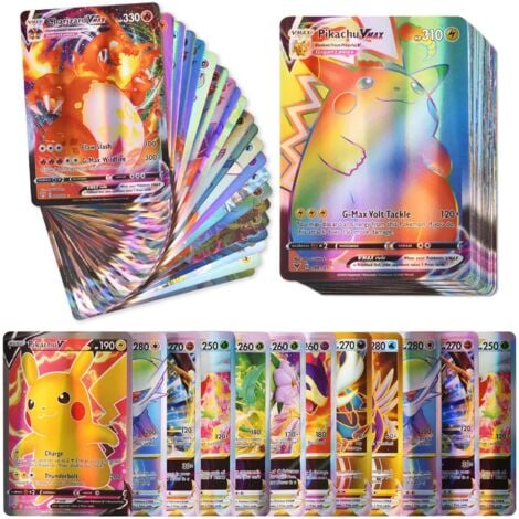 FEI YU 100 cartes PCS, cartes ultra rares (dont 58 V, 42 V MAX) Pas de doublon Cadeaux pour les enfants et les collectionneurs