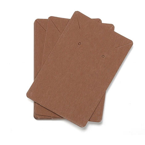 100 Cartes Présentation Boucles d'Oreilles 6x9cm en Papier Kraft Marron avec 100 Pochettes Transparentes pour Bijoux