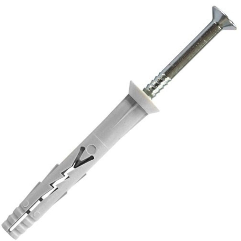 200 chevilles à frapper tête fraisée 6 x 40 mm + clou - SC-YZF6040 Scell-it