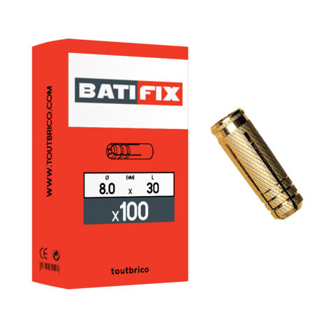 100 chevilles laiton 8 x 30mm - Batifix