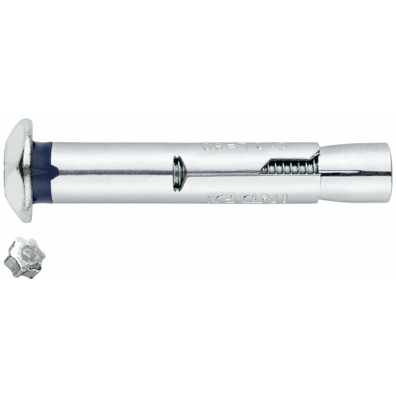 Cheville anti-rotation pour charges moyennes - Tête inviolable - Zingué M8 x 80 Ø10 - Boite de 100