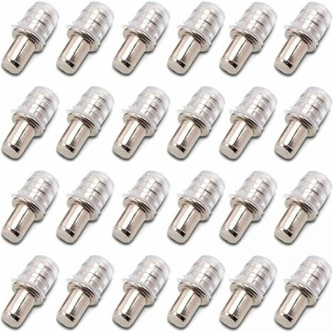 100 clavijas de soporte para estantes, clavijas de inserción de 5 mm con funda de goma para estantes de madera.