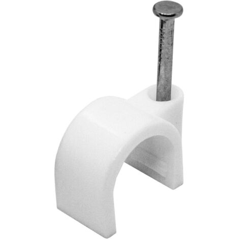 100 clips à clous blancs de 7 mm - clips de câble avec clou de 18 mm, par exemple pour fixation murale - clips de câble divers-AquaForge