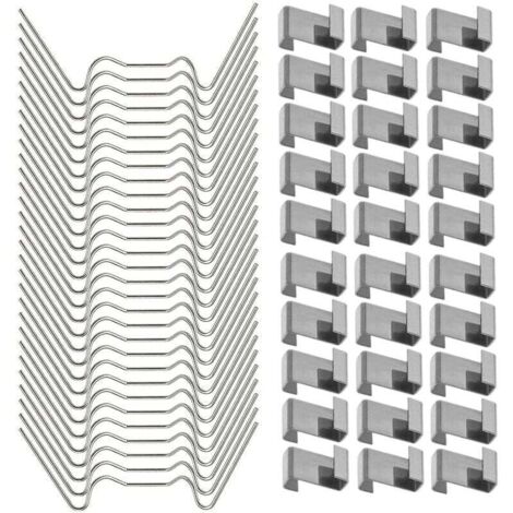 100 clips de acero inoxidable para invernaderos de vidrio.