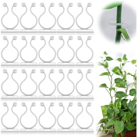 100 clips de support verts + 100 blancs, clips muraux autocollants pour plantes grimpantes de jardin, crochets autocollants pour plantes grimpantes, fixation de câbles