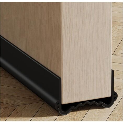 TONCHEAN 100 cm isolierter Türboden, Zugluftstopper für kalte Türen, geräuschreduzierende Türdichtung, wärmeisolierender Dichtungsstreifen schützt vor Zugluft und Insekten (schwarz, Breite 3,5–5,5 cm)