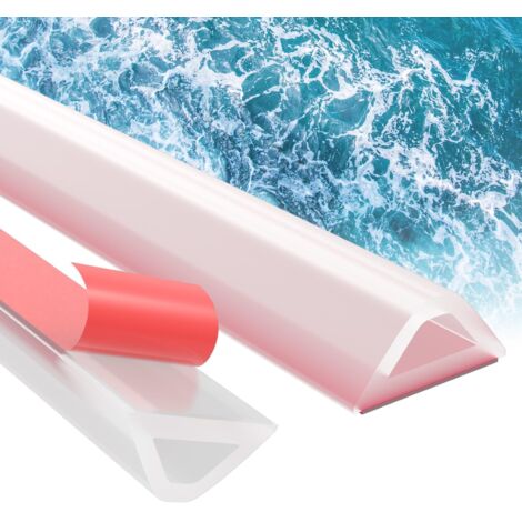 100 cm Seuil De Douche Barrage d'eau Pliable - Barriere De Douche Anti Débordement Silicone, Accessible aux Fauteuils Roulants, pour Salle de Bains et Cuisine, Transparent