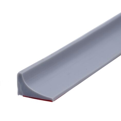100 cm Silikon-Duschbarriere, selbstklebende Duschschwelle gegen Überlauf, Duschwasserdamm, Duschschwellen-Wasserdamm, faltbare Duschbarriere für Badezimmerboden, Grau – RWShower-Tür- und Wandbefestig