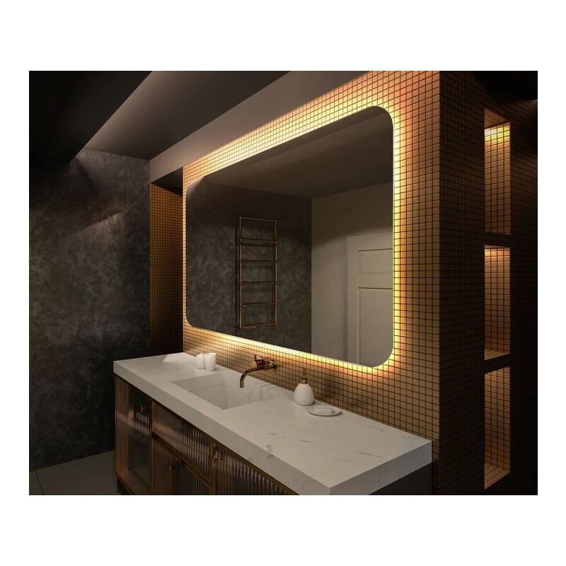 Sourcia - Miroir antibuée avec éclairage led 100 cm x 60 cm - Horizontal SA20-005