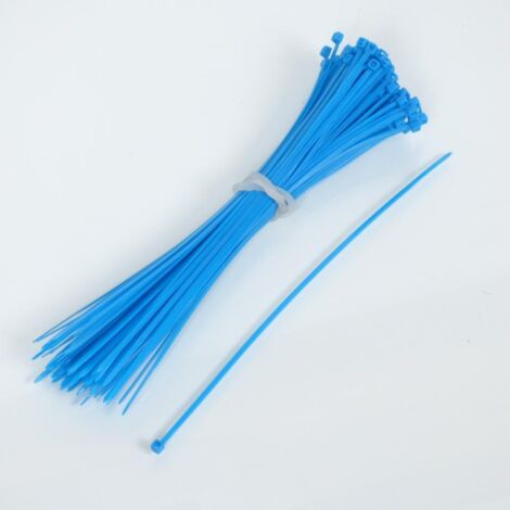 100 collier de serrage cranté nylon bleu 2.5x200 pour auto moto
