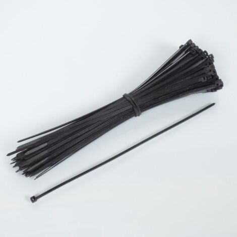 100 collier de serrage cranté nylon noir 2.5x200 pour auto moto