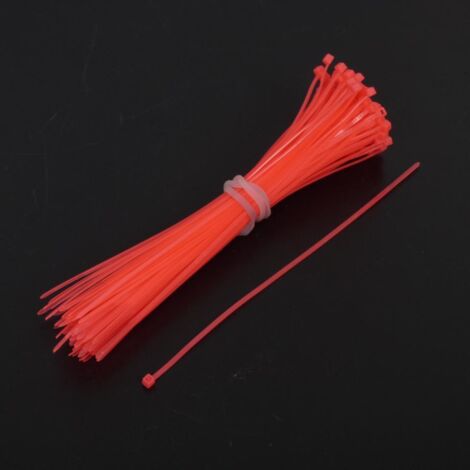 100 Collier de serrage cranté nylon rose fluo 2.5x200 pour auto