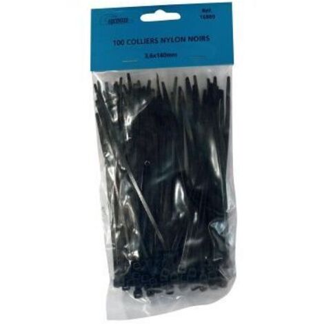 100 colliers nylon 3.6 x 140 mm noir Equinoxe prof