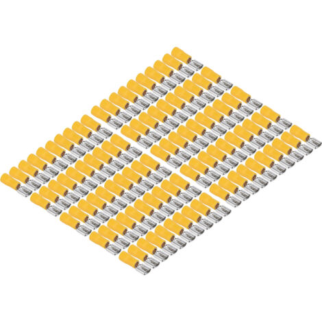 100 connecteurs à sertir isolés femelles pour câbles 4-6mm² (AWG 12-10), embouts protégés - lot de 100 pièces
