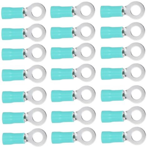100 connecteurs annulaires pré-isolés en cuivre pour câbles RV 5.5-6 mm², sertissage pour câbles électriques AWG 12-10