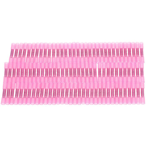 100 connecteurs bout à bout thermorétractables isolés 22-18 AWG, bornes de sertissage électriques étanches pour câbles.